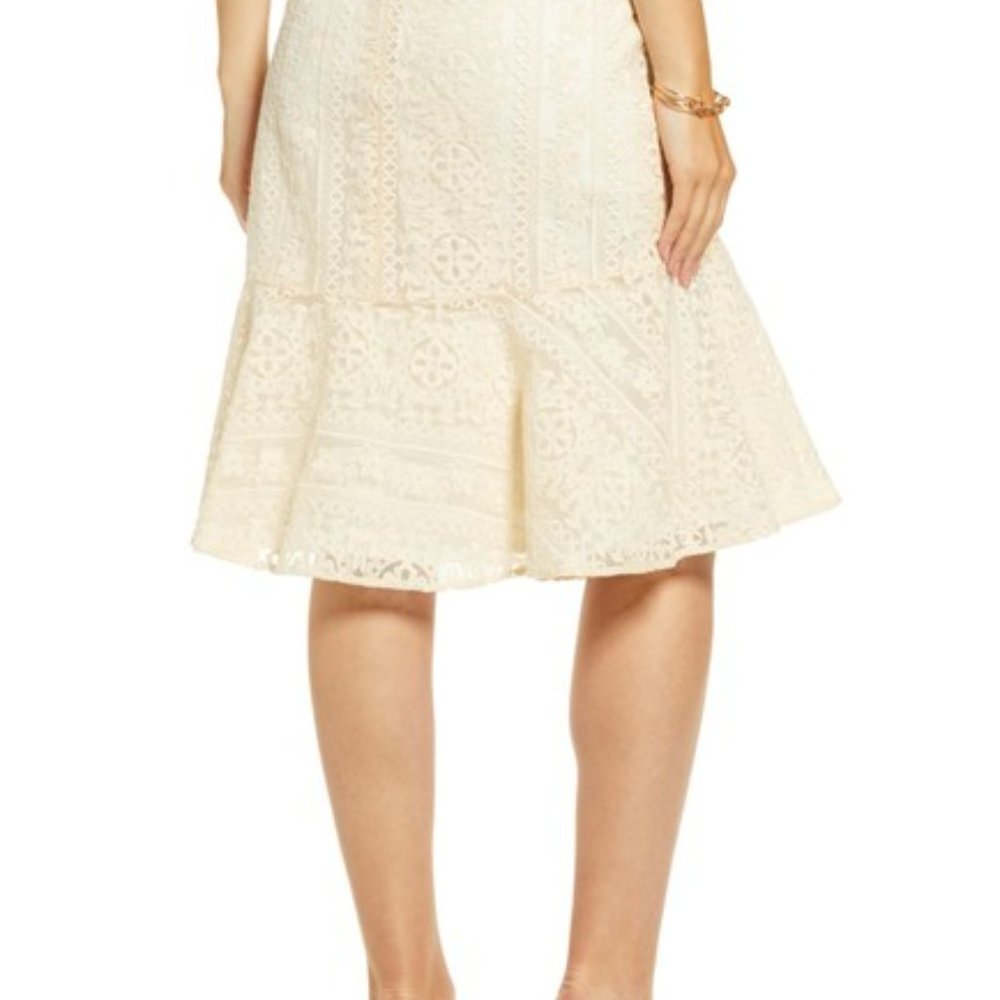 NEW Rachel Parcell Ivory Lace Skirt Size M Lined NWT